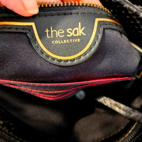 The Sak Black Leather Textured Crossbody Bag - Picture 6 of 12